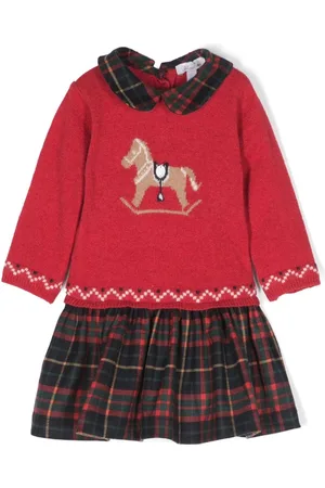 PATACHOU Patterned intarsia-knit layered dress