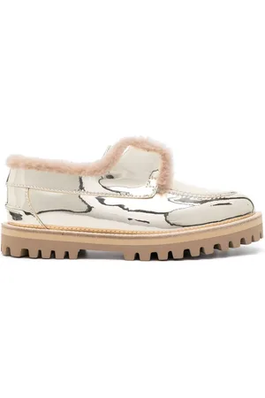 LE SILLA Yacht metallic-finish loafers