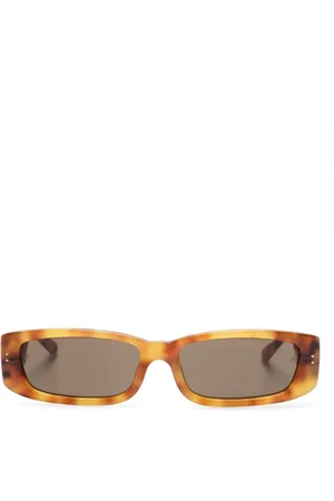 Linda Farrow Talita rectangle-frame tortoiseshell-effect sunglasses