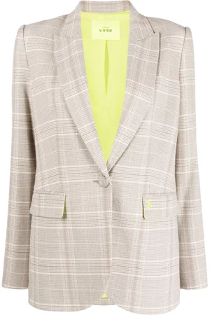 Twin-Set Plaid-check single-breasted blazer