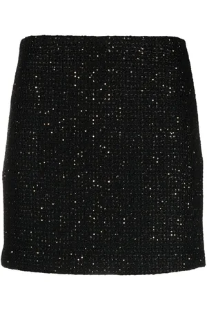 Twin-Set Paillette-embellished boucl?? miniskirt