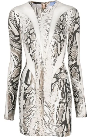 MUGLER Illusion snake-print minidress