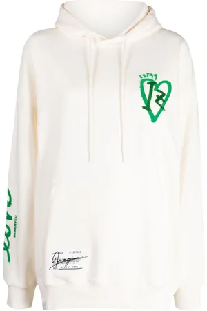 Izzue Motif-embroidered cotton blend hoodie