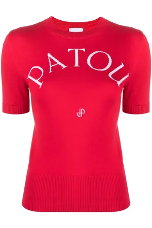 Patou Intarsia knit-logo knitted top