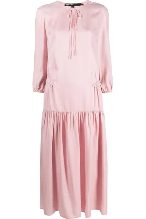 Bimba Y Lola Tie-dye Print Off-shouder Dress In Rosa