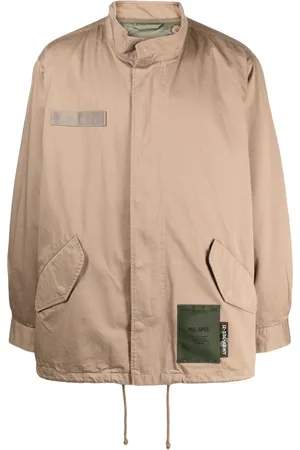 Izzue Logo-patch layered cotton jacket