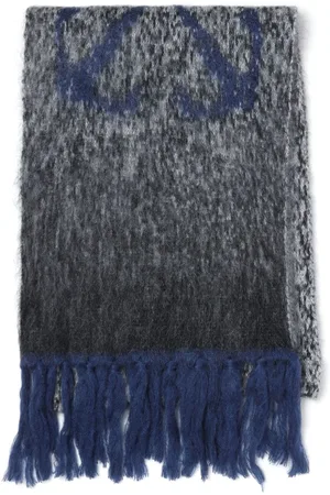 Off-White x AC Milan intarsia-knit Scarf - Grey