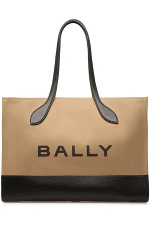 Valentino City Safari Tote Leather Trimmed Canvas Tote Bag Off-White Cognac  Brown VLOGO