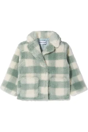 Stand Studio Check-pattern fleece-texture jacket