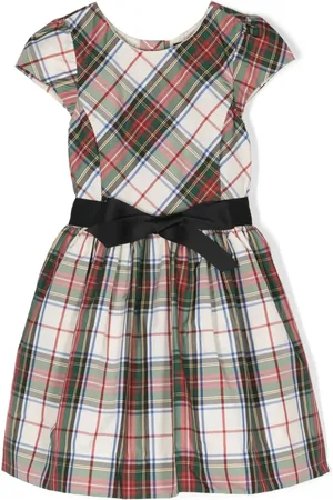 Ralph Lauren Bow-detailed checked dress