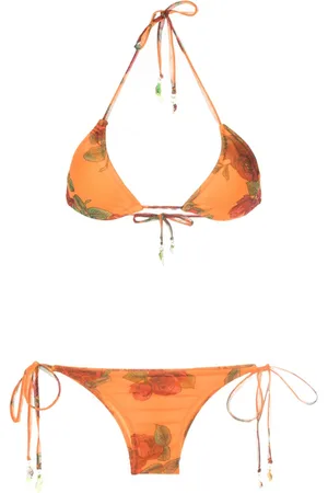 AMIR SLAMA Rose-pattern bikini set
