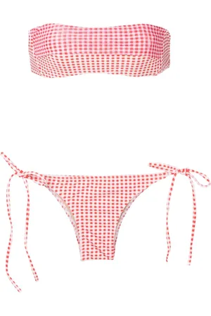 AMIR SLAMA Gingham-check pattern bikini set