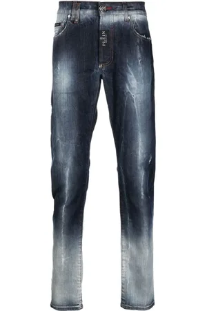 Philipp Plein Distressed straight-leg jeans