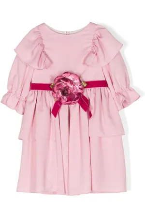 PATACHOU Floral-appliqu?? ruffled dress