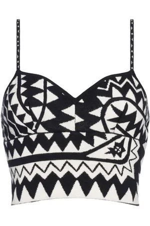 ERES Minnesota geometric-jacquard crop top