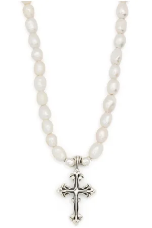 EMANUELE BICOCCHI Pearl necklace with cross