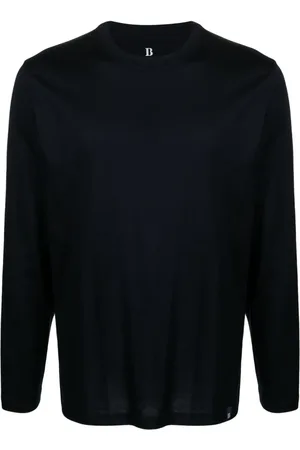 Boggi Milano Logo-patch long-sleeve cotton T-shirt