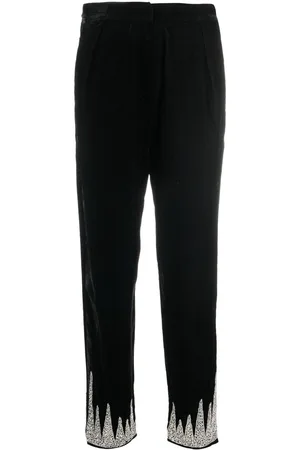 FORTE FORTE Bead-embellished velvet trousers