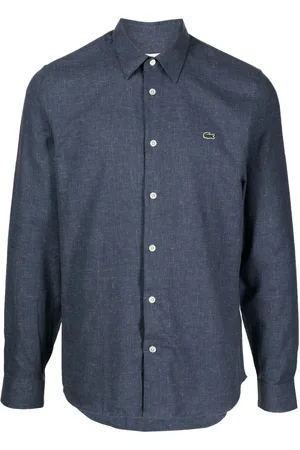 Lacoste Logo-patch long-sleeve chambray shirt