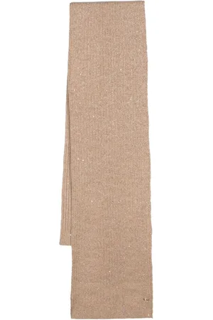 Twin-Set Sequin-embellished ribbed scarf
