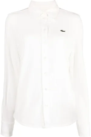 Lacoste Logo-embroidered long-sleeve piqué shirt