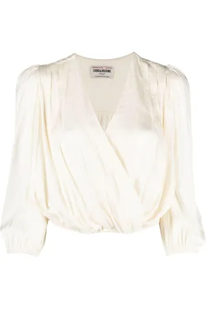 Zadig & Voltaire V-neck draped satin blouse