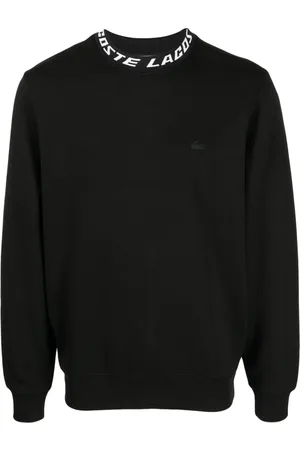 Lacoste Logo jacquard-neck long-sleeve sweatshirt