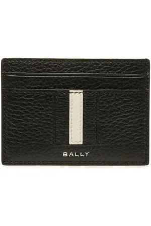 Bally Striped-edge leather cardholder