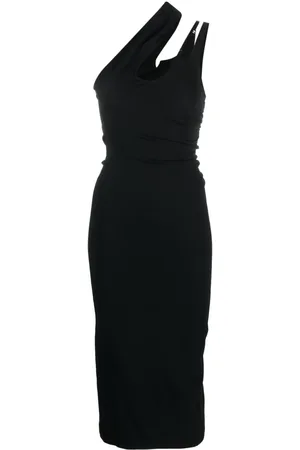 MUGLER Asymmetric midi dress