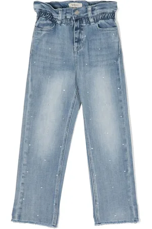 Twin-Set Paperbag-waist stonewashed jeans