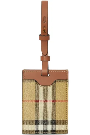 Burberry House-check leather luggage tag