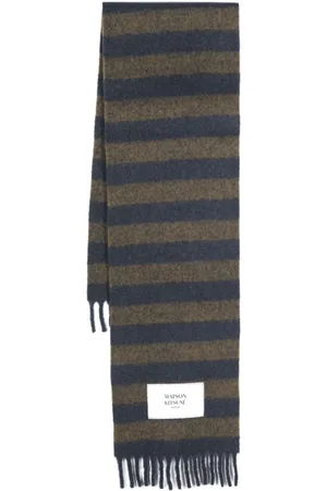 Maison Kitsuné Logo-patch striped scarf