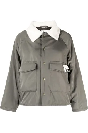 Izzue Logo-patch contrast-collar shirt jacket