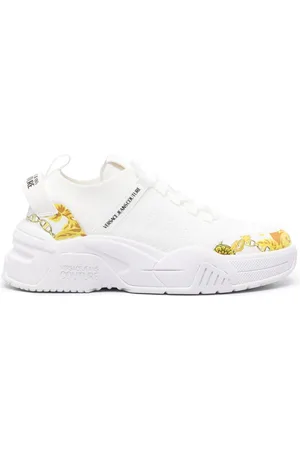 Versace Jeans Couture Spiked Stud-design Leather Sneakers - White