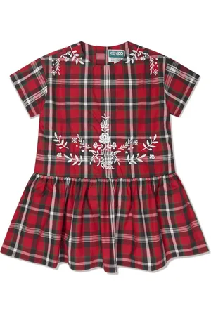 Kenzo Tartan-print cotton dress