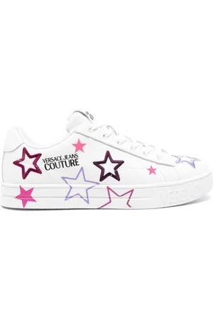Versace Jeans Couture Spiked Stud-design Leather Sneakers - White