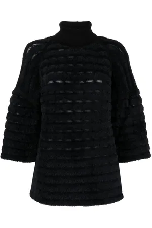 GENNY Roll-neck textured-finish jumper