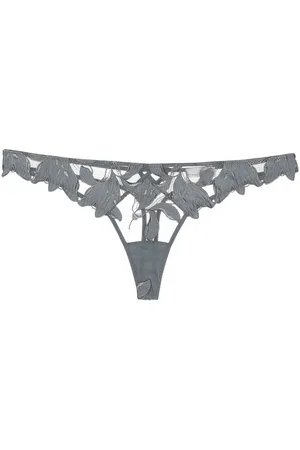 Lily Embroidery High Waist Thong- Black - Chérie Amour