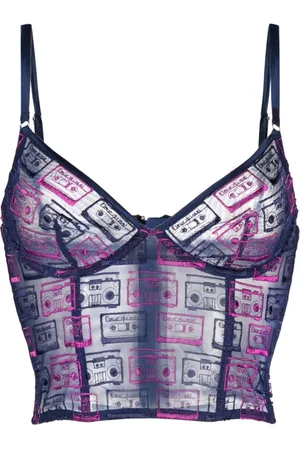 FLEUR DU MAL Boombox embroidered longline demi bra