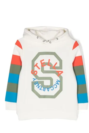 Stella McCartney Logo-print stripe-sleeve hoodie
