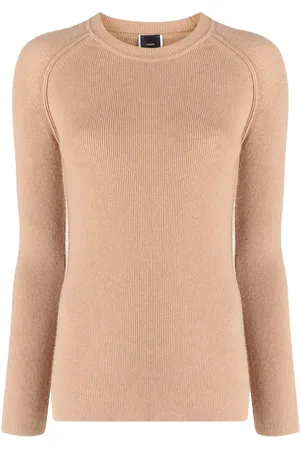 Pinko Logo-plaque ribbed-knit jumper