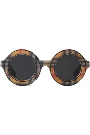 Burberry Vintage Check-pattern round-frame sunglasses