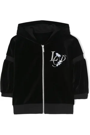 Lapin House Logo-print zip-up hoodie