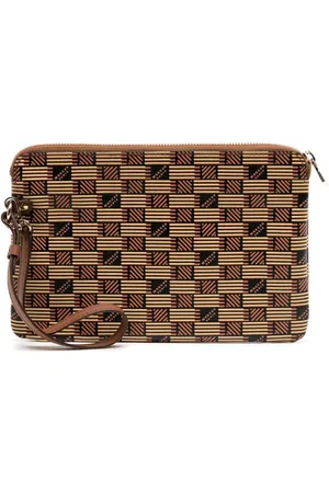 MOREAU Monogram-print leather clutch bag