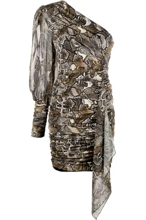 Roberto Cavalli Animal-print one-shoulder dress