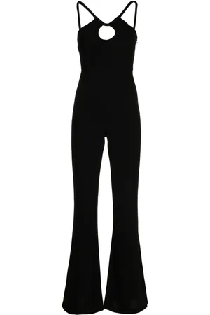 Scalloped velvet bodysuit in black - Galvan