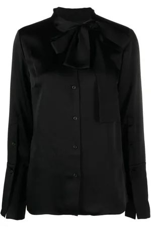 Simkhai Candela pussy-bow satin shirt