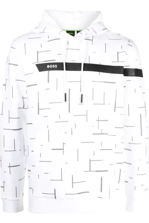 HUGO BOSS Graphic-print drawstring cotton hoodie