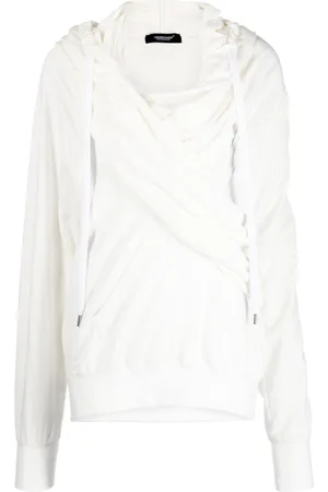 UNDERCOVER Crossbody-strap detail drawstring hoodie