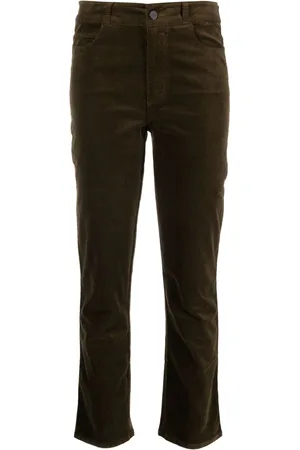Paige Logo-patch corduroy slim-fit trousers